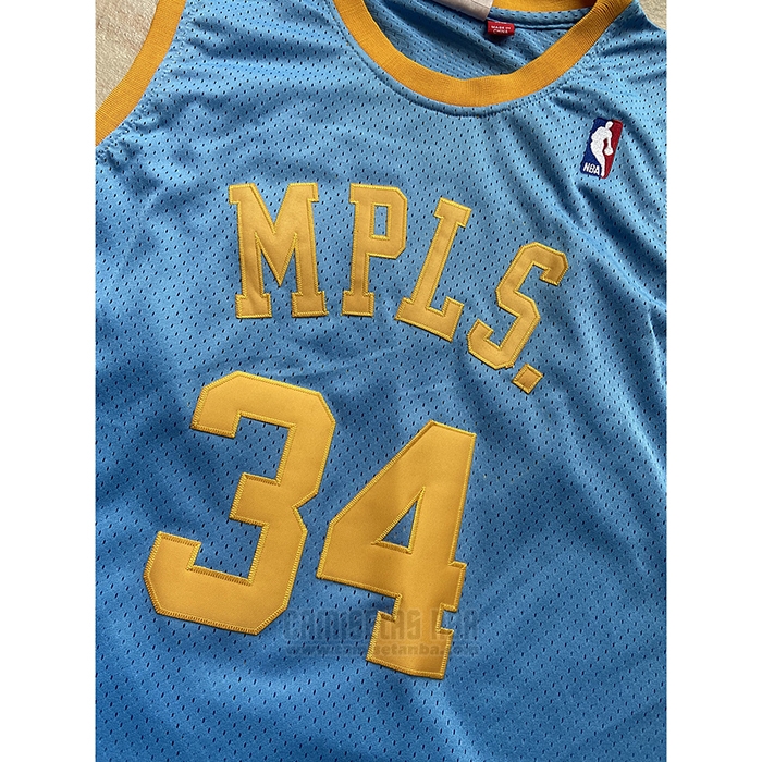 Camiseta Los Angeles Lakers Shaquille O'Neal #34 Mitchell & Ness 2001-02 Azul